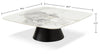 Hazel 39.5” Modern 2-Pack White Sintered Stone Top Coffee + End Table - Black and White | Ensemble table à café de 39,5 po et table de bout modernes Hazel avec dessus en pierre frittée blanche - noir et blanc
