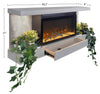 Drift 48" Electric Fireplace with Wall-mount Mantel – Grey  | Foyer électrique Drift de 48 po avec manteau mural - gris  | DRI48FIR