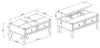 London 42" Industrial Coffee Table – Grey Wood Finish and Silvery Metal Legs | Table à café industrielle London de 42 po - fini en bois gris et pattes en métal argenté  | LONDOCTB