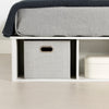 Everley Platform Bed with Built-in Storage & Baskets, White - Twin Size | Lit plateforme Everley avec rangement et paniers intégrés, blanc - format lit simple