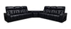 Zen 3-Piece Leather-Look Fabric Power Reclining Sectional with Massage and Two Drop-Down Consoles - Black | Sofa sectionnel à inclinaison électrique Zen 3 pièces en similicuir avec massage et 2 consoles rabattables - noir