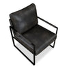 Nico 24.75" Faux Leather Accent Chair with Metal Legs - Dark Grey | Fauteuil d’appoint Nico de 24,75 po en similicuir avec pattes en métal - gris foncé