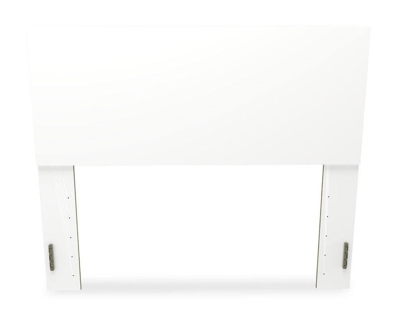 Riley Panel Bed with Headboard & Frame for Kids, Made in Canada, White - Full Size