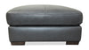 Classico 30" Genuine Leather Ottoman with Wood Legs– Carbon Grey | Pouf Classico de 30 po en cuir véritable avec pattes en bois - gris carbone