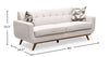 Kort & Co. Freeman 80” Linen-Look Fabric Condo Size Sofa with Wood Legs - Dove White | Sofa Freeman de Kort & Co. de 80 po de format condo en tissu d’apparence lin avec base et pattes en bois - blanc colombe