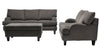 Made in Canada Nofia 80" Chenille Fabric Sofa with Two Accent Pillows and Wood Legs - Charcoal Grey | Sofa Nofia de 80 po fabriqué au Canada en tissu de chenille avec 2 coussins décoratifs et pattes en bois - gris anthracite