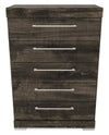 Riley Bedroom Chest of Drawers, 5-Drawer, 31\"W x 46\"H, Made in Canada - Grey