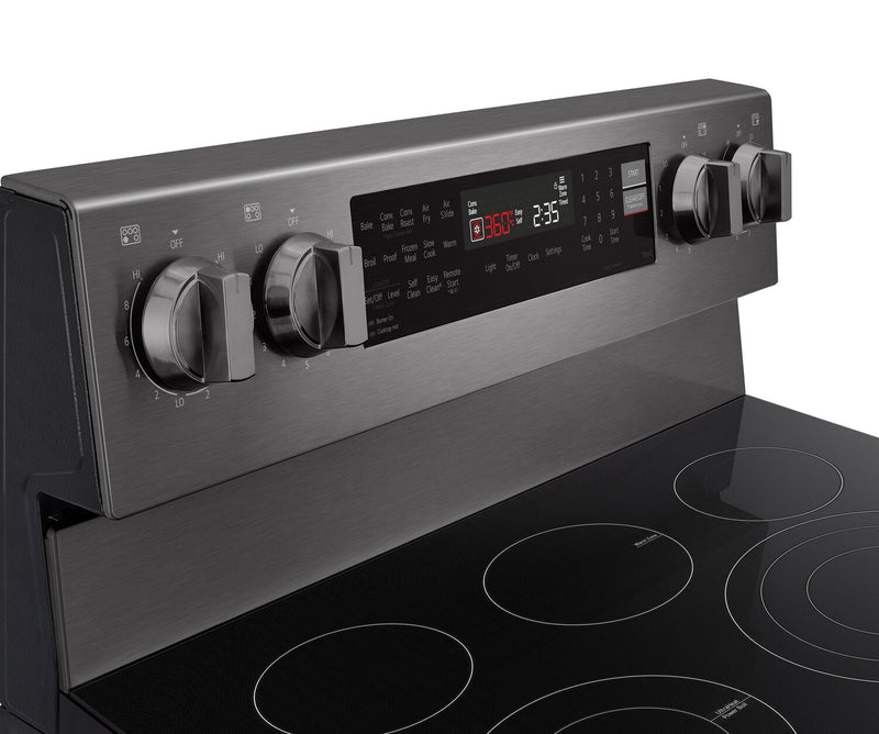 LG 6.3 Cu. Ft. Smart Electric Range with Air Fry - Black Stainless Steel - LREN6325ZE