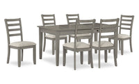 Cove 7pc Dining Table Set with Table & 6 Chairs, Storage Drawers, Melamine, 66