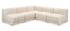 Kort & Co. Oaklyn Modular 5-Piece Fabric Armless Sectional with Tufted Seat Cushions - Beige | Sofa sectionnel modulaire sans accoudoirs Oaklyn de Kort & Co. 5 pièces en tissu avec coussins de siège capitonnés - beige