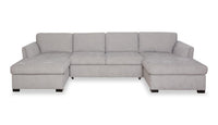 Vault 3-Piece Sectional with Sofa Bed Loveseat and Two Storage Chaises - Grey