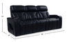 Zen 86" Leather-Look Fabric Power Reclining Massage Sofa with Power Headrests and Drop-Down Console - Black | Sofa de massage à inclinaison électrique Zen de 86 po en tissu d’apparence cuir avec appuie-têtes électriques et console rabattable - noir