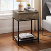 Akio Bedside 1-Drawer Nightstand with Lift-top Storage, 18"W x 25.75"H - Brown/Black | Table de nuit Akio de 18 po (l) x 25,75 po (H) à 1 tiroir avec dessus relevable et rangement - brune et noire