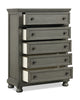 Chelsea Bedroom Chest of Drawers, 5-Drawer, 38"W x 52"H - Grey | Commode verticale de chambre à coucher Chelsea de 38 po (L) x 52 po (H) à 5 tiroirs - grise