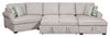 Scott Living Haven 3-Piece Left-Facing Chenille Fabric Cuddler Sleeper Sectional with Storage - Grey | Sofa-lit sectionnel enveloppant de gauche Haven de Scott Living 3 pièces en tissu de chenille avec rangement - gris