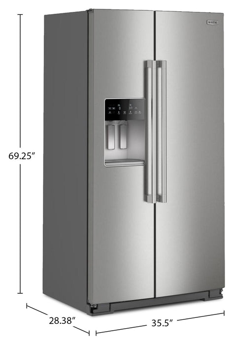 Maytag 36\" 20.8 Cu. Ft. Side-by-Side Refrigerator - Fingerprint-Resistant Stainless - MRSC6636RZ