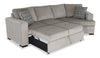 Made in Canada Legend 2-Piece Right-Facing Chenille Fabric Cuddler Sleeper Sectional - Platinum Beige | Sofa-lit sectionnel enveloppant de droite Legend 2 pièces fabriqué au Canada en tissu de chenille - beige platine