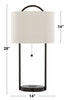 Orbit 28" Metal Table Lamp with Wireless Charging and Natural Linen Shade – Oil Bronze | Lampe de table Orbit de 28 po en métal avec recharge sans fil et abat-jour en lin naturel – bronze huilé
