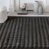 Dream Step Memory Foam Bubble Dark Grey Faux Fur Area Rug  - 5' x 7' | Carpette Dream Step à bulles en fausse fourrure gris foncé avec mousse à mémoire de forme - 5 pi x 7 pi
