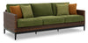 Tofino Outdoor Patio Sofa - Resin Wicker, UV & Weather Resistant - Green/Brown/Black | Sofa Tofino pour la terrasse à l’extérieur - osier en résine, résistant aux rayons UV et aux intempéries - vert, brun et noir