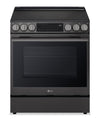 LG 6.3 Cu. Ft. Smart Electric Range with Air Fry – Black Stainless Steel - LSEL6335ZE