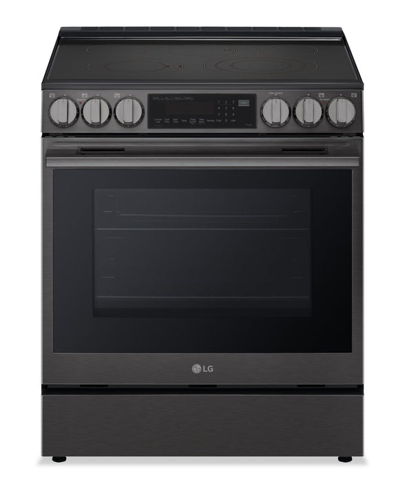 LG 6.3 Cu. Ft. Smart Electric Range with Air Fry – Black Stainless Steel - LSEL6335ZE