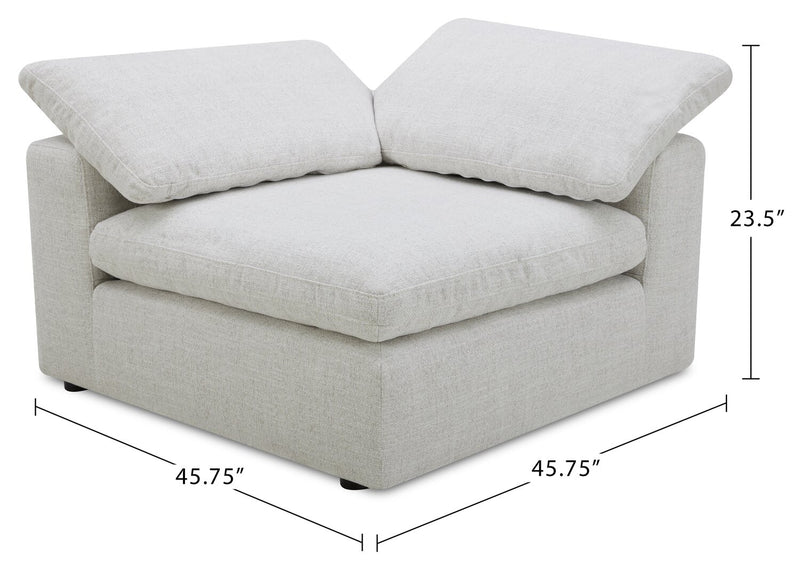 Sky Modular 45.75\" Fabric Corner Chair with Removable Feather Down Cushions - Nathan Wheat