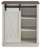 Bristow 31” Accent Cabinet with Shelves and Sliding Barn Door - White Oak | Armoire décorative Bristow de 31 po avec tablettes et porte de grange coulissante - chêne blanc | BRIWHACC