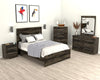 Riley 5pc Bedroom Set with Panel Bed, Dresser & Mirror, Made in Canada, Grey - Full Size | Ensemble de chambre à coucher Riley 5 pièces avec lit à panneaux, commode et miroir, fabriqué au Canada, gris - format lit double