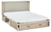 Parker Cabinet Bed with Memory Foam Mattress, Brushed Driftwood - Queen Size    | Armoire-lit Parker - Taupe