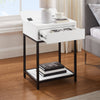 Akio Bedside 1-Drawer Nightstand with Lift-top Storage, 18"W x 25.75"H - White/Black | Table de nuit Akio de 18 po (l) x 25,75 po (H) à 1 tiroir avec dessus relevable et rangement - blanche et noire