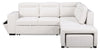Coast 3-Piece Right-Facing Ivory White Fabric Sleeper Sectional with Storage Chaise and Storage Armrest | Sofa-lit sectionnel de droite Coast 3 pièces en tissu blanc ivoire avec fauteuil long de rangement et accoudoir de rangement
