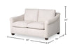 Mallie 60" Chenille Fabric Loveseat with Rolled Arms and Wood Legs - Shell White | Causeuse Mallie de 60 po en tissu de chenille avec accoudoirs enroulés et pattes en bois - blanc coquillage