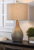 Atlas 26” Greige Polyresin Table Lamp | Lampe de table Atlas de 26 po en polyrésine grège