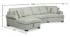 Scott Living Haven 3-Piece Right-Facing Chenille Fabric Cuddler Sleeper Sectional with Storage - Seafoam Blue |  Sofa-lit sectionnel enveloppant de gauche Haven de Scott Living 3 pièces en tissu de chenille avec rangement - écume de mer