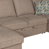 Scott Living Haven 4-Piece Left-Facing Chenille Fabric Sleeper Sectional with Storage Chaise - Taupe | Sofa-lit sectionnel de gauche Haven de Scott Living 4 pièces en tissu de chenille avec fauteuil long de rangement - taupe