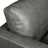Edge 86" Genuine Leather Sofa with Wood Legs and Removable Back Cushions - Grey | Sofa Edge de 86 po en cuir véritable avec pattes en bois et coussins de dossier amovibles - gris