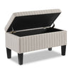 Calgary 32" Storage Fabric Ottoman - Grey Striped|Pouf de rangement Calgary de 32 po en tissu - rayé gris