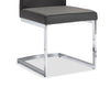 Naya Dining Chair, Vegan Leather, Metal – Grey | Chaise de salle à manger Naya en cuir végétalien et en métal - grise