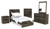 Riley Panel Bed with Headboard & Frame for Kids, Made in Canada, Grey - Twin Size | Lit à panneaux Riley avec tête de lit et cadre de lit pour enfants, fabriqué au Canada, gris - format lit simple