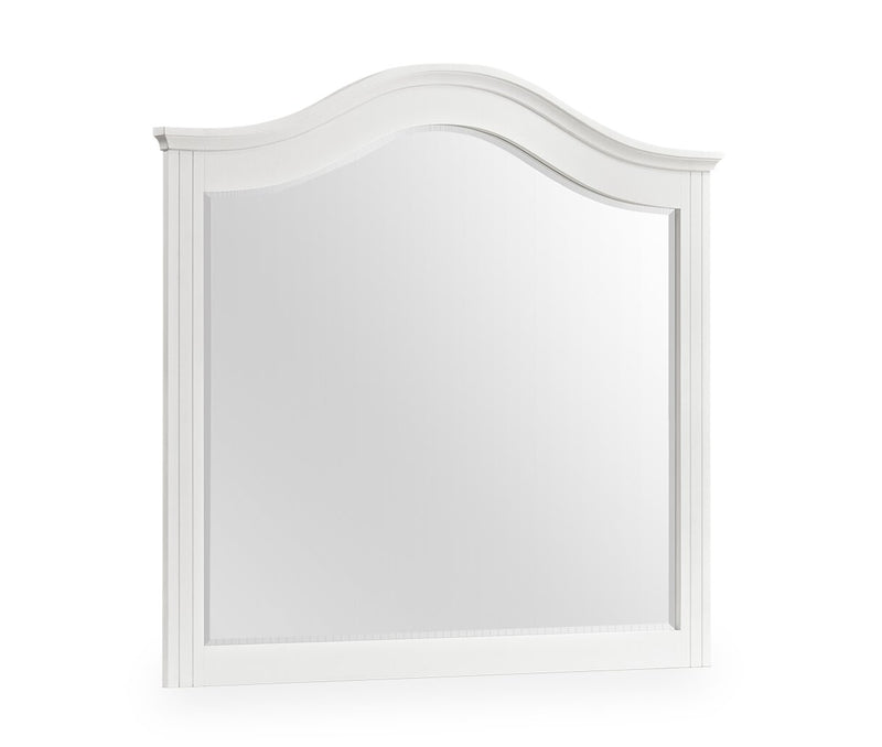 Ella 5pc Bedroom Set with Panel Bed, Dresser & Mirror, White  - Full Size