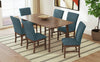 Rain 7pc Dining Set with Table & 6 Blue Chairs, 72"W - Blue/Brown | Ensemble de salle à manger Rain 7 pièces avec table de 72 po (L) et 6 chaises bleues - bleu et brun