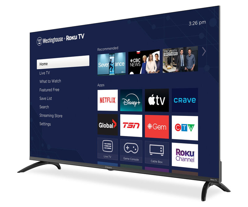 Westinghouse 55\" QLED 4K UHD Smart Roku TV (WR55QC5500) – 2025 Model