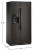 Whirlpool 36" 21 Cu. Ft. Side-by-Side Refrigerator - Black Stainless - WRSC5536RV | Réfrigérateur Whirlpool de 21 pi³ et de 36 po à compartiments juxtaposés - acier inoxydable noir - WRSC5536RV