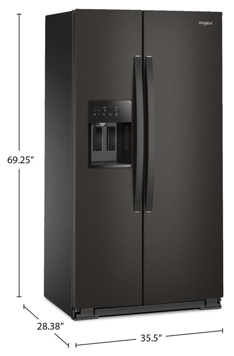 Whirlpool 36\" 21 Cu. Ft. Side-by-Side Refrigerator - Black Stainless - WRSC5536RV