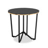 Xander 24" Modern Round Glass Top End Table - Black and Gold with Metal Legs|Table de bout ronde moderne Xander de 24 po avec dessus en verre - noire et dorée avec pattes en métal