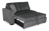 Made in Canada Legend 2-Piece Right-Facing Chenille Fabric Cuddler Sleeper Sectional - Pepper Grey | Sofa-lit sectionnel enveloppant de droite Legend 2 pièces fabriqué au Canada en tissu de chenille - gris poivre