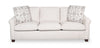 Mallie 84\" Chenille Fabric Sofa with Rolled Arms and Wood Legs - Shell White