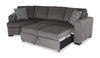 Made in Canada Legend 2-Piece Left-Facing Chenille Fabric Cuddler Sleeper Sectional - Pewter Brown | Sofa-lit sectionnel enveloppant de gauche Legend 2 pièces fabriqué au Canada en tissu de chenille - brun étain