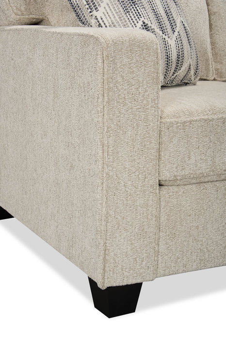 Made in Canada Lennox 79\" Chenille Fabric Sofa with Reversible Cushions and Accent Pillows - Taupe